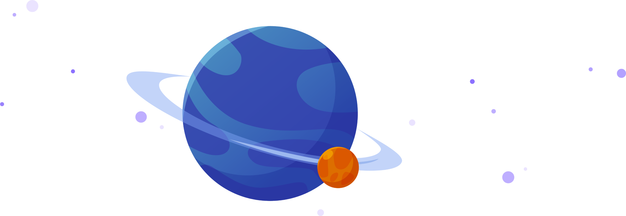 illustration of a planet with stars around
